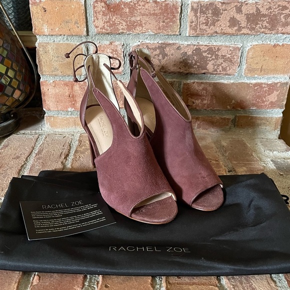 NEW Rachel Zoe Stephanie Peep Toe Sandals in Dark Rosewood - Picture 2 of 10